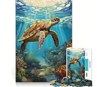 Puzzles d'aquarium de Tortues Marines pour Adolescents, 1000 pièces, renforce la mémoire, Passe-Temps Calme, Cadeau de qualité (50x75cm)