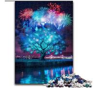Puzzles d'arbres de feu d'artifice colorés pour Adultes et Adolescents, Jouets de Divertissement Familial, idéal comme Cadeau pour Toute la Famille (26x38cm)