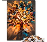 Puzzles d'arbres en vitrail pour Adolescents 1000 pièces, Jeu Stimulant, Chaque pièce est Unique - Jeu Familial Stimulant (50x75cm)