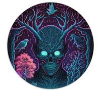 Puzzles Dark Forest Spirit 1000 pièces pour Adultes Puzzle Rond 1000 pièces pour la Famille et Les Amis, Convient aux 14 Ans et Plus 67,5 x 67,5 cm