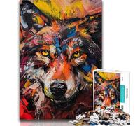 Puzzles d'art Animalier sur Le thème du Loup pour Adultes et Adolescents, Jeu éducatif Difficile à réaliser, Amusant et Humoristique pour Un Anniversaire (38x26cm)