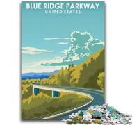 Puzzles d'art Blue Ridge Parkway pour Adultes 1000 pièces, Jouets addictifs pour stimuler la Patience, Jeu de défi Unique 1000 pièces (50x75cm)