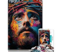Puzzles d'art de Jésus pour Adultes et Adolescents, Jouet éducatif intellectuel et décompressant, Cadeaux du Père Noël Secret 38x26cm