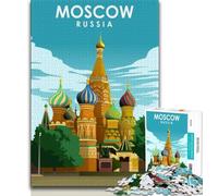 Puzzles d'art de Voyage à Moscou en Russie pour Adolescents, Aidez Le Cerveau à exercer des Jouets addictifs pour cultiver la Patience Une œuvre d'art 50x75cm