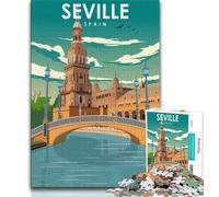Puzzles d'art de Voyage à Séville, Espagne, pour Adultes, pour Un Jeu éducatif, Un Jouet de défi, idéal comme Cadeau pour Toute la Famille 50x75cm