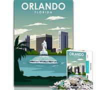 Puzzles d'art de Voyage Orlando Floride 1000 pièces pour Adultes et Adolescents, Jeu Stimulant et Jeu Familial idéal comme Cadeau pour Toute la Famille 38x26cm