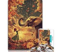 Puzzles d'art d'éléphant pour Adolescents, Puzzle de 1000 pièces, Jouet éducatif intellectuel décompressant, Cadeaux du Père Noël Secret 38x26cm