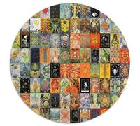 Puzzles d'art du Tarot pour Adultes, Puzzles Ronds de 1 000 pièces pour débutants, Parfaits pour Les Anniversaires et Les fêtes (67,5x67,5cm)