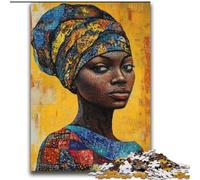 Puzzles d'art féminin Africain pour Adultes et Adolescents, Jeu Stimulant et Jeu Familial avec Affiche et fiche de Questions-réponses Assorties 70x100cm