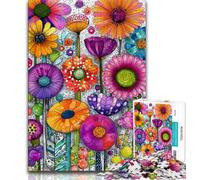 Puzzles d'art Floral 1000 pièces pour Adolescents, Cadeaux, Jeu de Quiz, décoration Murale, Cadeaux d'anniversaire et de Noël Uniques 50x75cm