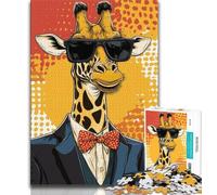 Puzzles d'art Girafe pour Adultes et Adolescents, Difficiles à réaliser, mais Amusants et Humoristiques, Cadeau d'anniversaire, Cadeaux, Art Mural (75x50cm)