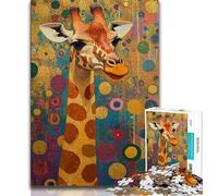 Puzzles d'art Girafe pour Adultes et Adolescents, Jeux Amusants en Famille, idéal comme Cadeau pour Toute la Famille 38x26cm