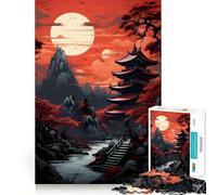 Puzzles d'art Japonais Red Moon pour Adultes, 1000 pièces, Collection Joy Quality Edge Art (50x75cm)