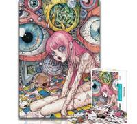Puzzles d'art psychédélique pour Adultes 1000 Puzzles, Jeu Familial Anti-Stress, défi Difficile, Cadeaux du Père Noël Secret 38x26cm