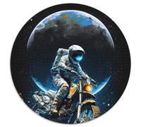 Puzzles d'astronautes à Moto pour Adultes 1000 Puzzles Ronds pour 1000 pièces Activité éducative pour Les compétences cognitives Amélioration des compétences cognitives (Taille 67,5 x 67,5 cm)