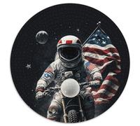 Puzzles d'astronautes à Moto pour Adultes 1000 Puzzles Ronds pour 1000 pièces Activité éducative pour Les compétences cognitives Amélioration des compétences cognitives (Taille 67,5 x 67,5 cm)
