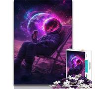 Puzzles d'astronautes Assis sur la Lune 1000 pièces pour Adolescents, Aidez Le Cerveau à exercer des Jouets addictifs pour cultiver la Patience, Jeu de défi Unique (38x26cm)