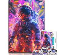 Puzzles d'astronautes Assis sur la Lune pour Adultes 1000 pièces, Jeu éducatif Difficile à compléter mais Amusant et Humoristique pour Anniversaire 50x75cm