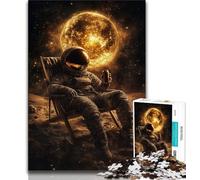 Puzzles d'astronautes Assis sur la Lune pour Adultes et Adolescents, Difficiles à réaliser, mais Amusants et Humoristiques, Cadeaux d'anniversaire, décoration Murale (50x75cm)