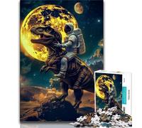 Puzzles d'astronautes chevauchant Un tyrannosaure Rex,1000 pièces,pour Adultes,Cadeaux,pour des Vacances à la Maison,pour Tuer Le Temps Chaque pièce est Unique - Jeu Familial Stimulant et Amusant