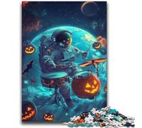 Puzzles d'astronautes d'halloween 1000 pièces pour Adolescents, Cadeaux, Jeu de Quiz, décoration Murale, Cadeaux d'anniversaire et de Noël Uniques (38x52cm)