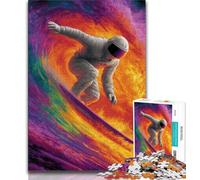 Puzzles d'astronautes et de Surf Spatial pour Adolescents, 1000 Puzzles, Jeu Stimulant et décoration Murale familiale, Cadeaux d'anniversaire et de Noël Uniques (38x26cm)