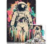 Puzzles d'astronautes fantastiques 1000 pièces pour Adultes, Cadeaux, Anti-Stress, Vacances à la Maison, Tue Le Temps avec Affiche Assortie et Feuille de Questions 38x26cm
