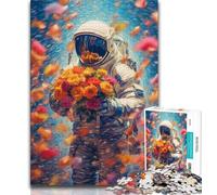 Puzzles d'astronautes Fleuris 1000 pièces pour Adolescents, Jeux éducatifs, Jouets, décoration d'intérieur et Cadeaux Uniques 38x26cm