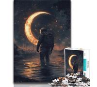 Puzzles d'astronautes lunaires pour Adultes et Adolescents, 1 000 pièces, Jeux éducatifs, Anti-Stress, liste de souhaits avec Père Noël, 50x75cm