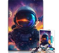 Puzzles d'astronautes pour Adolescents, 1 000 pièces, Jouets éducatifs et éducatifs, Jeux familiaux avec Affiche et fiche de Questions-réponses Assorties, 38x26cm