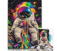 Puzzles d'astronautes psychédéliques 1000 pièces pour Adolescents, Cadeaux, Jeu de Quiz, décoration Murale, Cadeaux d'anniversaire et de Noël Uniques 38x26cm