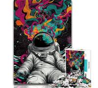 Puzzles d'astronautes psychédéliques pour Adolescents, Difficiles à compléter mais Amusants et Humoristiques avec Affiche et Feuille de Questions Assorties 38x26cm