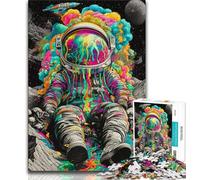 Puzzles d'astronautes psychédéliques pour Adultes 1000 Puzzles, aident Le Cerveau à exercer des Jouets addictifs pour cultiver la Patience Interaction Parent-Enfant 50x75cm