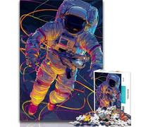 Puzzles d'astronautes spatiaux 1000 pièces pour Adultes, Cadeaux, Anti-Stress, Vacances à la Maison, tuez Le Temps avec Affiche Assortie et Feuille de Questions 38x26cm