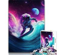Puzzles d'astronautes surfeurs pour Adolescents, 1000 Puzzles, Anti-Stress, défi Difficile, idéal pour la décoration de Bureau (75x50cm)