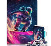 Puzzles d'astronautes surfeurs pour Adultes et Adolescents, Jouets éducatifs et éducatifs, Jeux familiaux avec Affiche et fiche de Questions-réponses (75x50cm)
