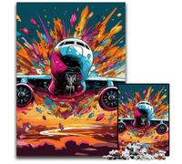 Puzzles d'avion artistiques pour Adultes, Puzzles en Bois de 1000 pièces, Casse-tête Stimulant pour Adolescents, Jeu interactif Amusant en Famille 50x75cm/19,68x29,52 Pouces