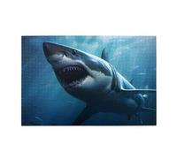 Puzzles de 1 000 pièces BROLEO Grand requin blanc Impression éducative intellectuelle en bois Puzzles amusants Puzzles anti-stress
