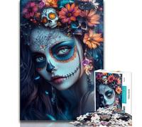 Puzzles de 1 000 pièces pour Adolescentes, Motif crâne Mexicain, Jeu éducatif Amusant et Humoristique pour Anniversaire (50x75cm)