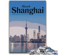 Puzzles de 1 000 pièces pour Adolescents et Adultes Visitez Shanghai Depuis 14 Ans et Plus Cadeaux intéressants pour réduire Le Stress et Les émotions Fortes pour Les Amis et la Famille (38x26cm)