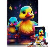 Puzzles de 1 000 pièces pour Adolescents, Motif Canards colorés, Jeu Amusant et Stimulant pour Toute la Famille (50x75cm)