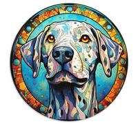 Puzzles de 1 000 pièces pour Adultes, Motif Chien vitrail, Casse-tête et décoration d'intérieur, pour Les fêtes 67,5 x 67,5 cm