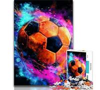 Puzzles de 1 000 pièces pour Adultes Puzzles de Football colorés pour Adultes, avec Affiche et fiche de Questions-réponses pour Les 14 Ans et Plus (Taille 38x26cm)