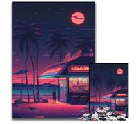 Puzzles de 1 000 pièces pour Adultes, thème Néon Fantasy Rose Solitude, idéal pour Les fêtes de Fin d'année, idéal pour Les Adolescents, 50x75cm/19,68x29,52 Pouces