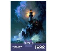Puzzles De 1000 Pièces A Lighthouse in A Storm V3 Puzzle Anti-Stress, Décoration Murale, Cadeaux Uniques pour Anniversaire Et Noël 38x26cm/1000pcs