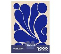 Puzzles De 1000 Pièces Abstract Blue Floral Design Puzzles pour Adultes Améliore La Mémoire Défi Éducatif Jouets Jeux Éducatifs 52x38cm/1000pcs