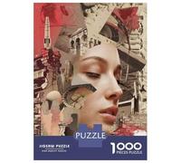 Puzzles De 1000 Pièces Abstract Woman Collage Art Print-1 Puzzle pour Adolescents Découpe De Précision Activités Amusantes À La Maison Jeu Stimulant Et Jeux en Famille 70x50cm/1000pcs