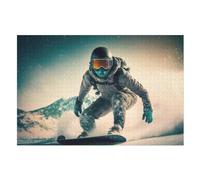 Puzzles De 1000 Pièces Adultes, Snowboard, Puzzles Créatifs pour EnfFourmis, Jeu Éduchatif EnfFourmi Adulte （75×50cm）