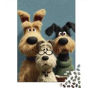Puzzles De 1000 Pièces - Adventures of Dog Family Puzzle Casse-tête, Jeu De Réflexion, Décoration Murale, Idéal comme Cadeau pour Toute La Famille 70x50cm/1000pcs