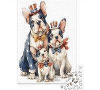 Puzzles De 1000 Pièces American Bulldog Family Puzzles pour Adultes - Jeu Familial Amusant, Difficile Et Stimulant - Jeu Éducatif Familial 52x38cm/1000pcs